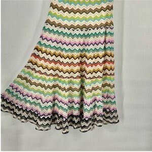 Lapis Multicolor Chevron Crotchet Long Skirt